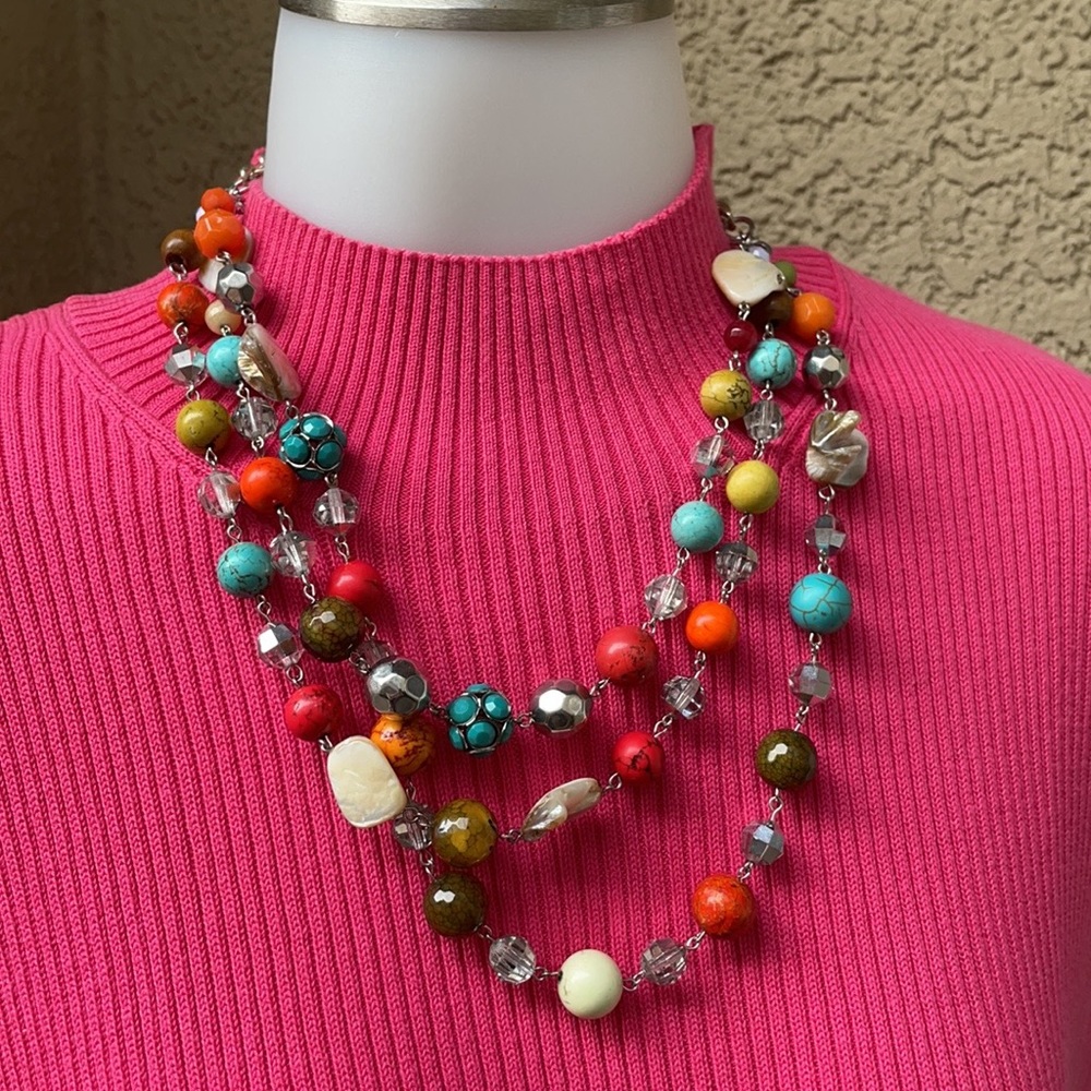 Custom made multicolored genuine stones necklace